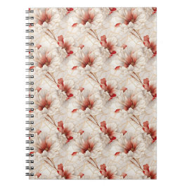 Caderno Espiral Floral Branco Belo