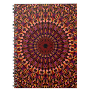 Caderno Espiral Floral Brown Mandala Design- 48566