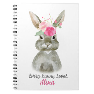 Caderno Espiral Floral Bunny Notepad