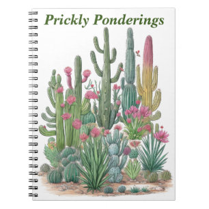 Caderno Espiral Floral Cactus