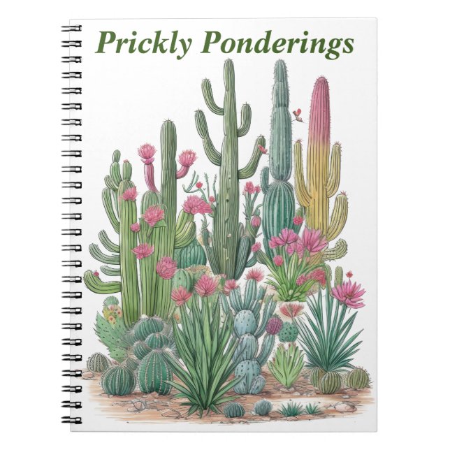 Caderno Espiral Floral Cactus (Frente)