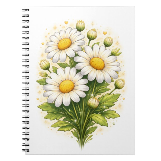 Caderno Espiral Floral Daisy Spiral Notebook (Frente)