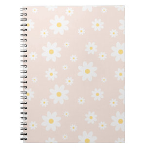 Caderno Espiral Floral de Margarida Branca Simples