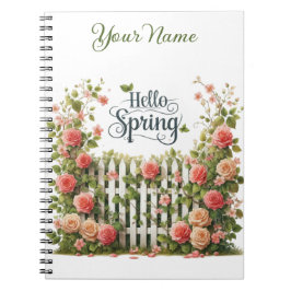 Caderno Espiral Floral de Primavera Personalizado