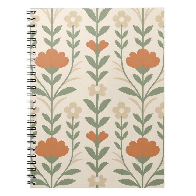 Caderno Espiral Floral Escandinavo (Frente)