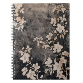 Caderno Espiral Floral escuro