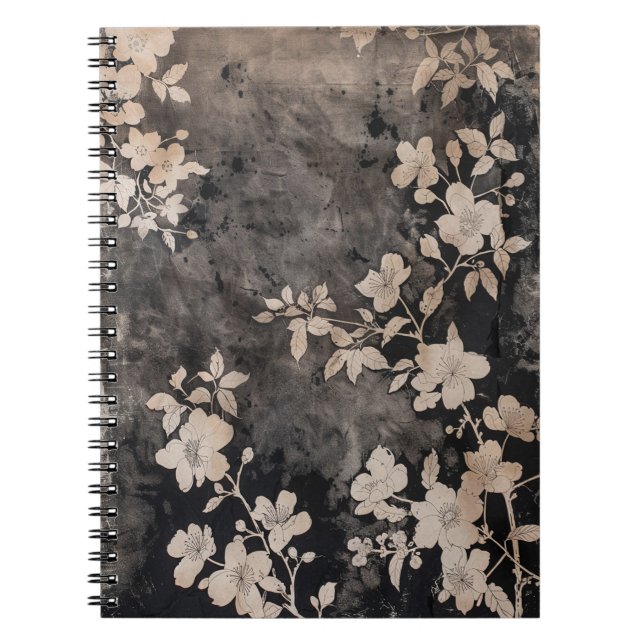 Caderno Espiral Floral escuro (Frente)