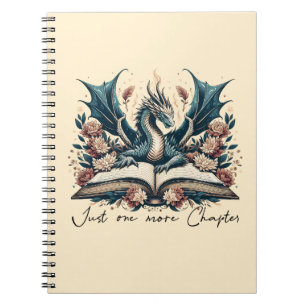 Caderno Espiral Floral Fantasy Book Dragon Só mais um capítulo