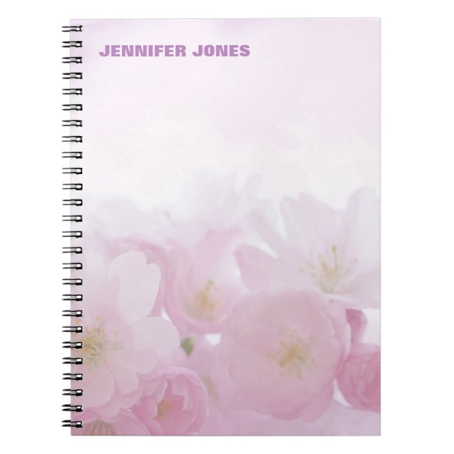 Caderno Espiral Floral Girly Bonito Personalizado Na moda Moderno  (Frente)