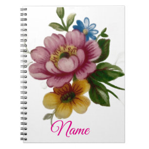 Caderno Espiral Floral Inspirado em Porcelana