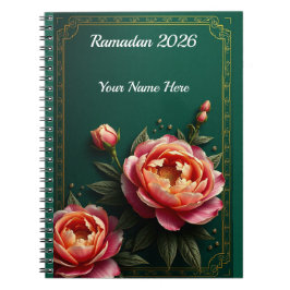Caderno Espiral Floral Islâmico Sombrio e Temperamental
