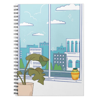 Caderno Espiral Floral Manhwa AestheticDescription: A high-resolut