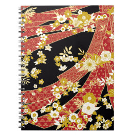Caderno Espiral Floral Mix Kimono Pattern