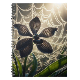 Caderno Espiral Floral Orquídea Negra