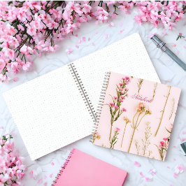 Caderno Espiral Floral Personalizado