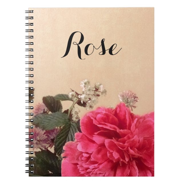 Caderno Espiral Floral Personalizado Elegante (Frente)