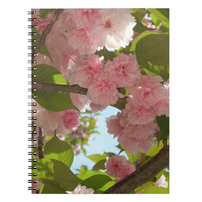 Caderno Espiral Floral Primavera da Árvore III da Cherry com duas  (Frente)