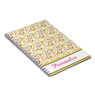 Caderno Espiral Floral primaveril macia personalizada
