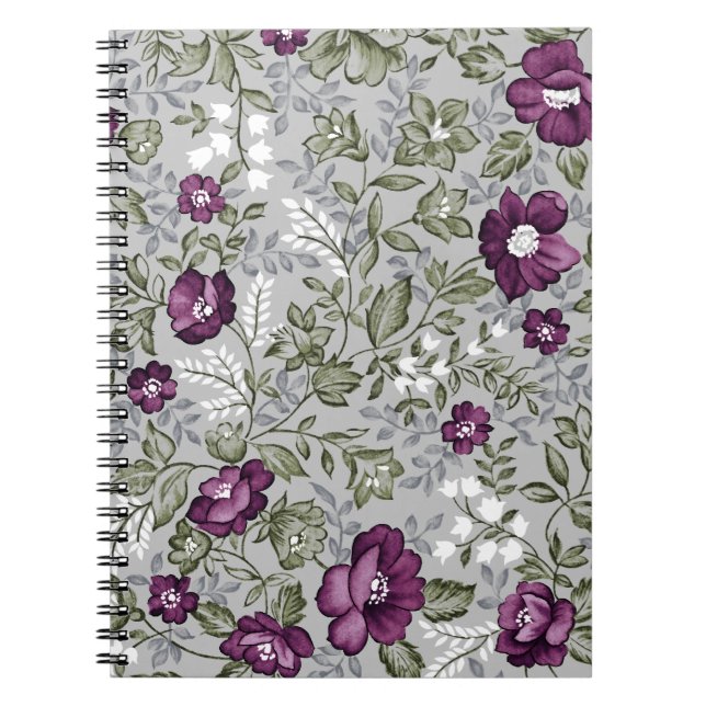 Caderno Espiral Floral Puro Profundo (Frente)