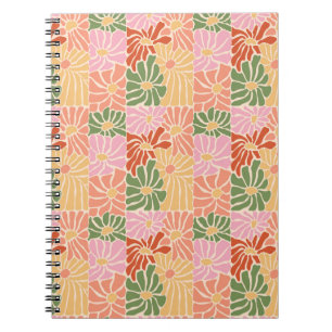 Caderno Espiral Floral Retro Groovy