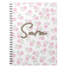 Caderno Espiral Floral rosa AOP