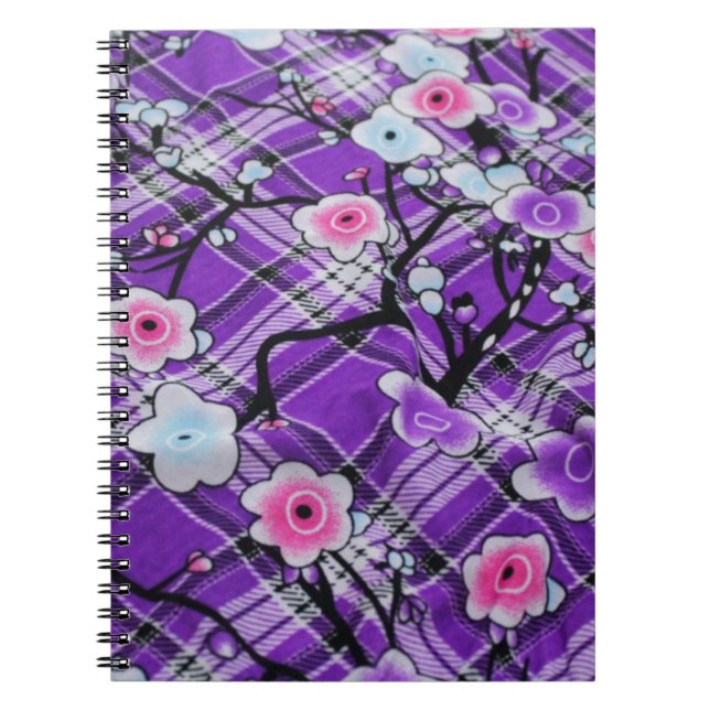 Caderno Espiral Floral Roxo (Frente)