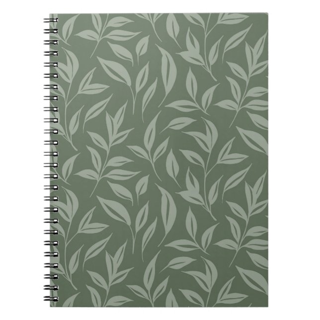Caderno Espiral Floral Sage Green (Frente)