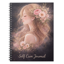 Caderno Espiral Floral Self Care Journal Notebook | 
