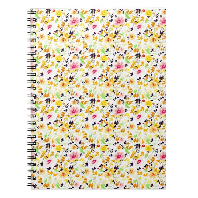 Caderno Espiral Floral suave de primavera (Frente)