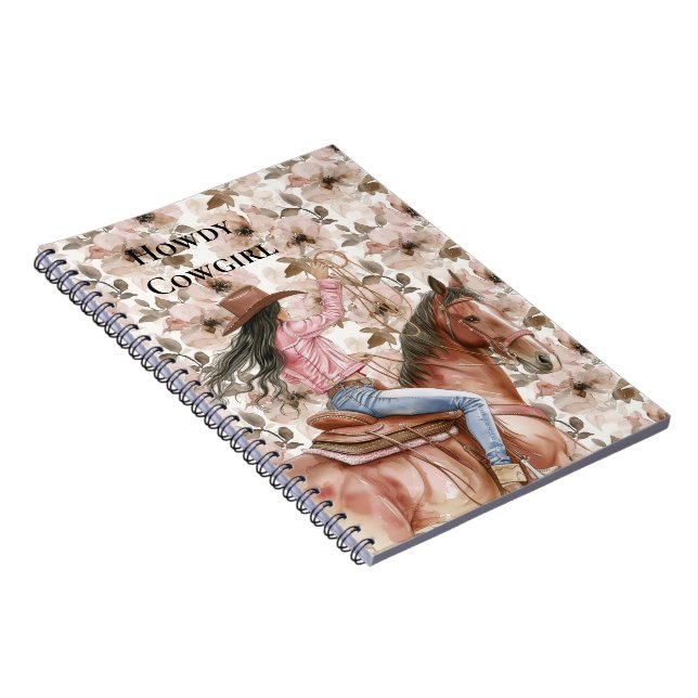 Caderno Espiral Floral Sudoeste de Cabelo Negro (Lado Direito)