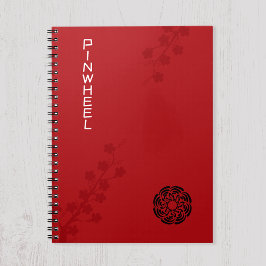 Caderno Espiral Floral Vermelho Negrito