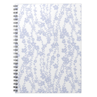 Caderno Espiral Floral Vines (White - Periwinkle)