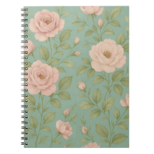 Caderno Espiral Floral Vintage