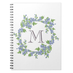 Caderno Espiral Floral Wreath Monograma