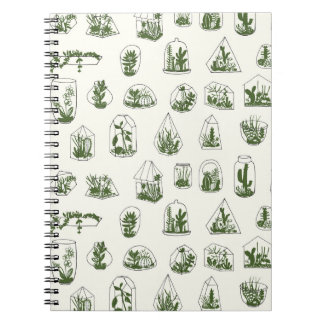 Caderno Espiral Florário Suculente: Design Geométrico de Vintage.