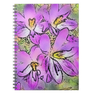 CADERNO ESPIRAL FLORES