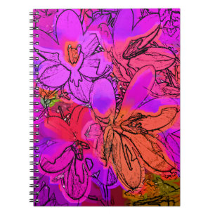 CADERNO ESPIRAL FLORES
