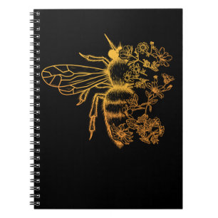 Caderno Espiral Flores Abelhas Amantes De Mel Abeques