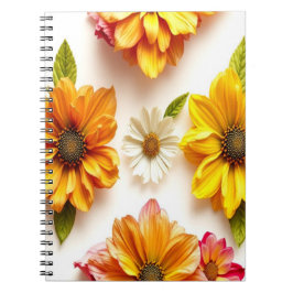 Caderno Espiral flores amarelas