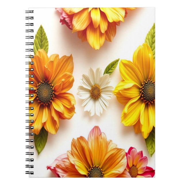 Caderno Espiral flores amarelas (Frente)