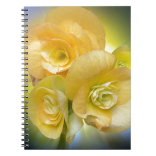 Caderno Espiral flores amarelas brilhando