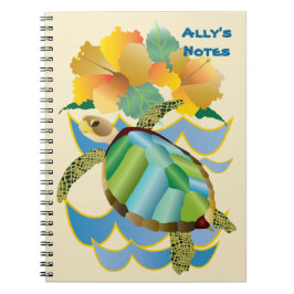 Caderno Espiral Flores amarelas tropicais bonito do hibiscus da