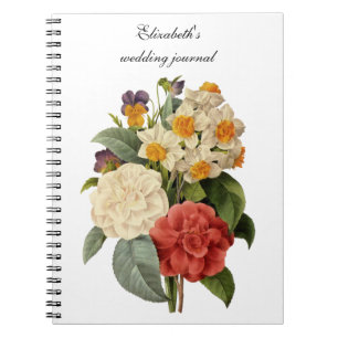 Caderno Espiral Flores Antigas, Camélias e Narcisos, Redoute