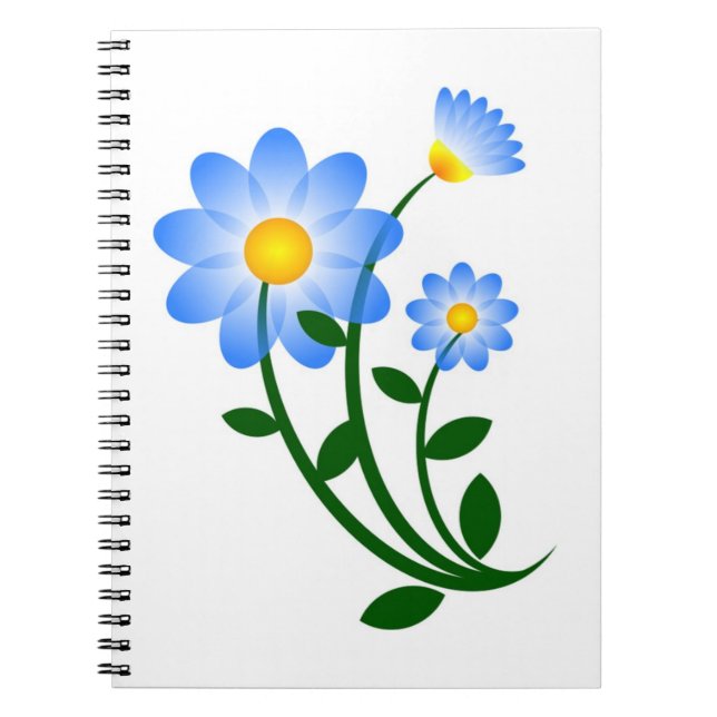 CADERNO ESPIRAL FLORES AZUIS (Frente)