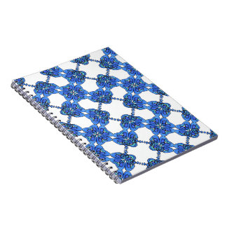 Caderno Espiral Flores azuis