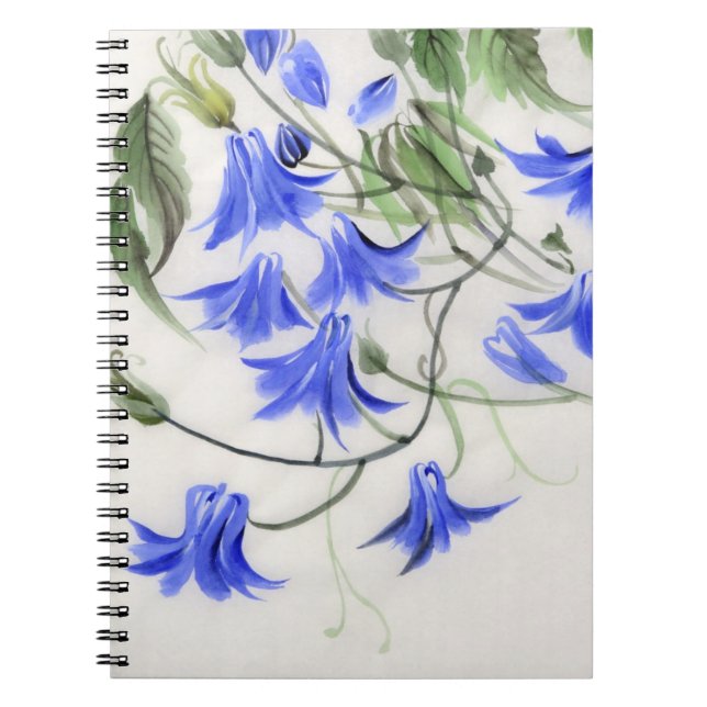Caderno Espiral Flores azuis (Frente)