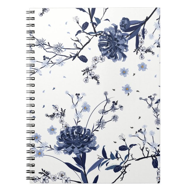Caderno Espiral Flores azuis (Frente)