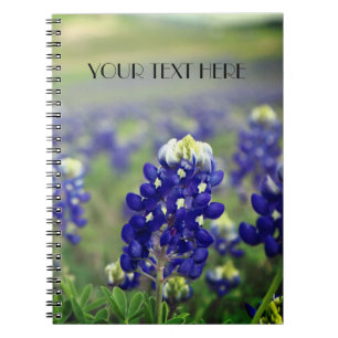 Caderno Espiral Flores Azuis Flores do Texas Floral