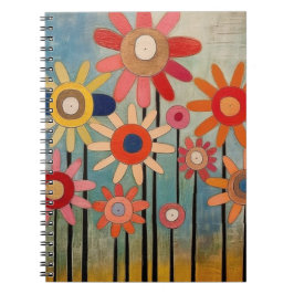 Caderno Espiral Flores Boêmias Coloridas