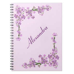 Caderno Espiral Flores bonito de Cereja Rosa